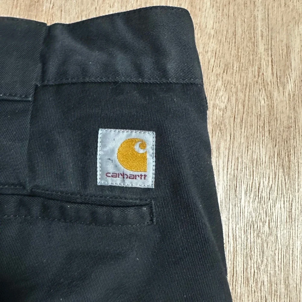 Carhartt Mens Black Straight Fit Work Pants Chinos Size 30x30